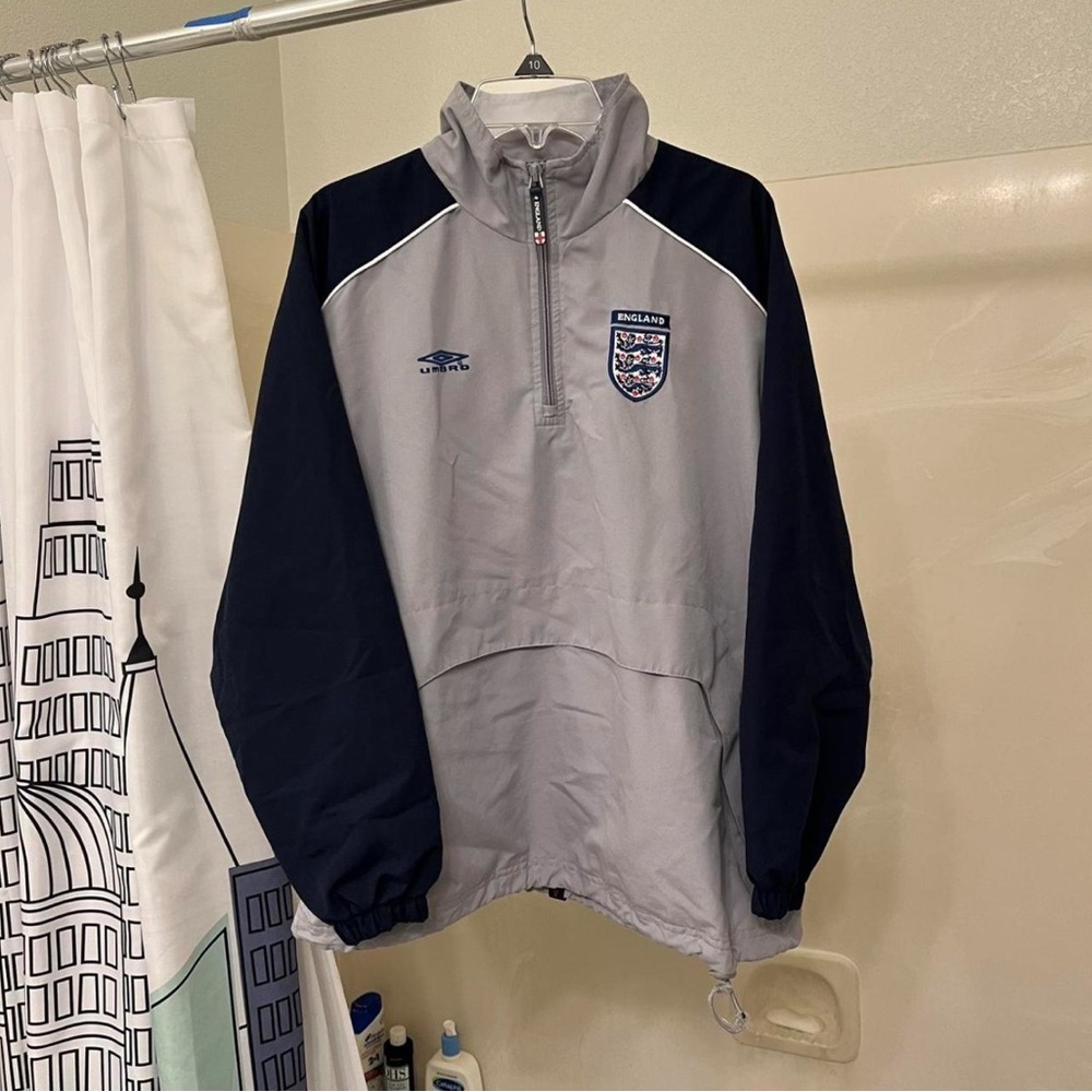Umbro Gray and Black England Jacket
